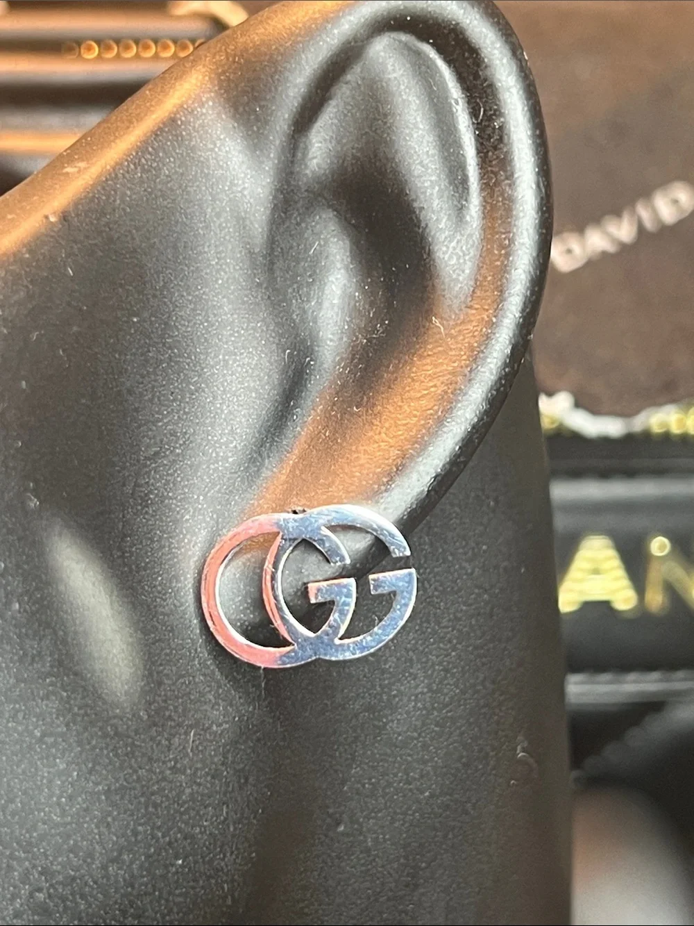 Interlocking G Silver-Tone Stainless Steel Stud Earrings